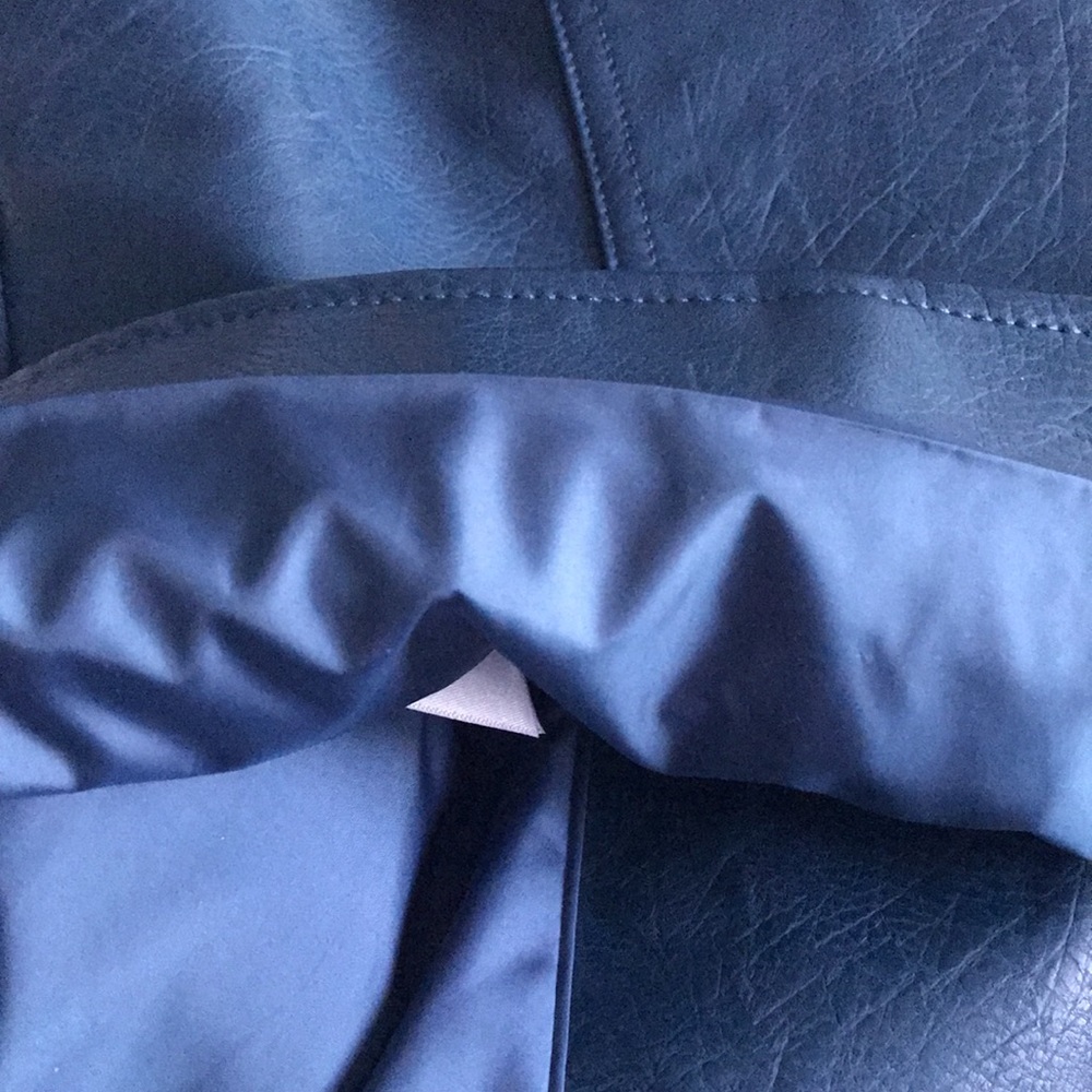 ✨Sold✨Faux Leather Zip Up Vest Med Joe Fresh Stone Blue In Colour - Picture 10 of 12